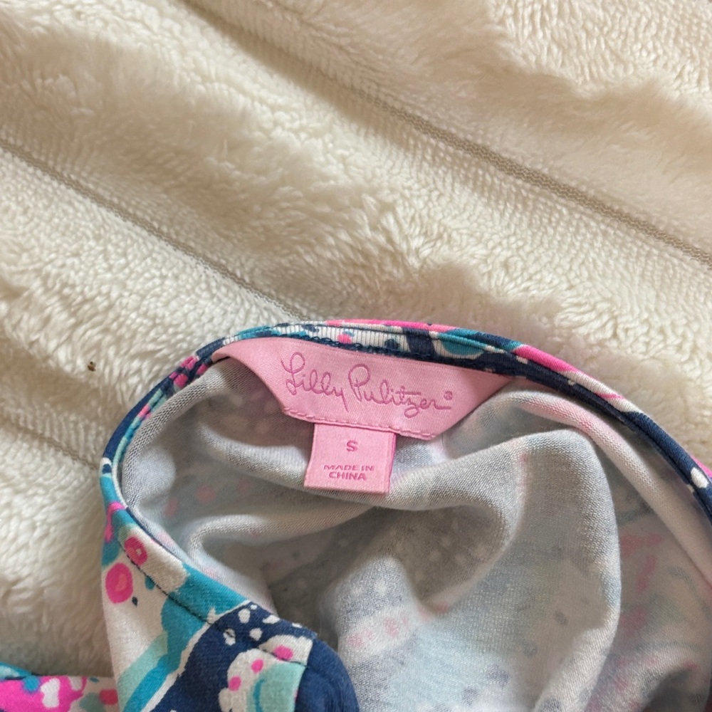 Lilly Pulitzer Navy Multicolor Starfish-Print Girls Romper - Picture 2 of 3